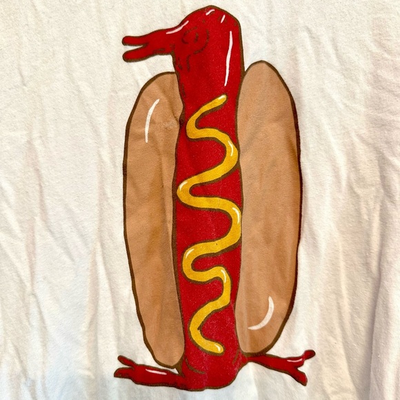 Original Penguin White Tee with Silly Hot Dog Graphic - Medium - Picture 2 of 5